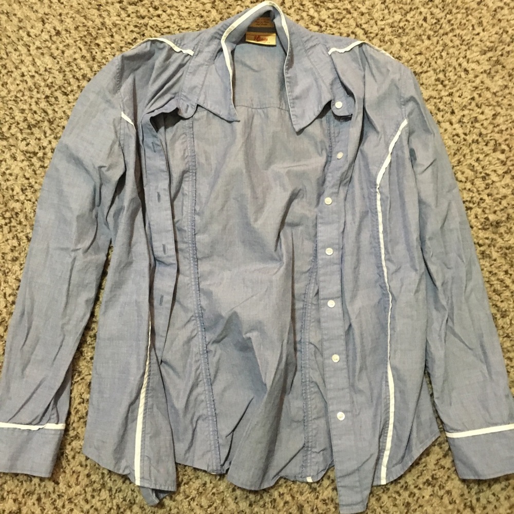 Blue Western-Style Button Up